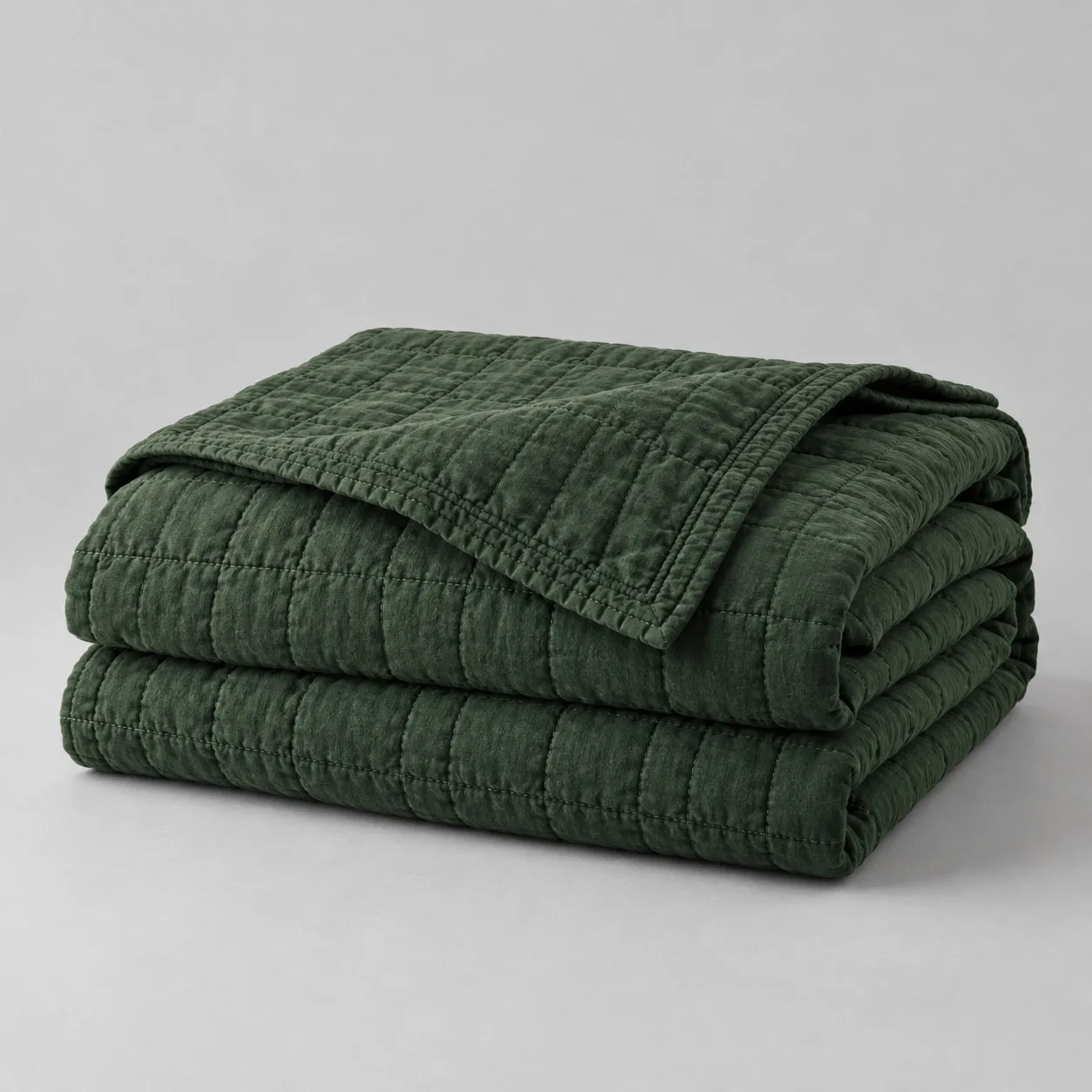 Colcha de algodão verde profundo